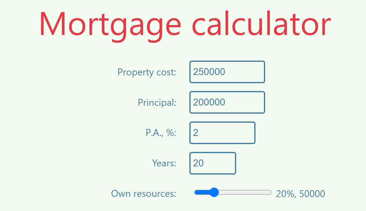 Mortage calculator